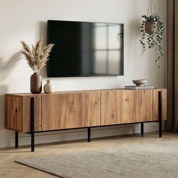 TV komoda u dekoru bora u prirodnoj boji 180x45x30 cm Nexus – Kalune Design-image-2