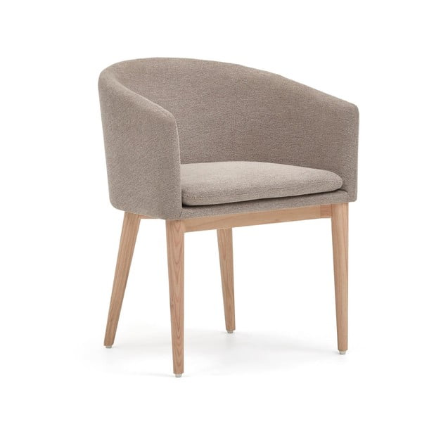 Bež podstavljena blagovaonska stolica s naslonima za ruke Harlan – Kave Home