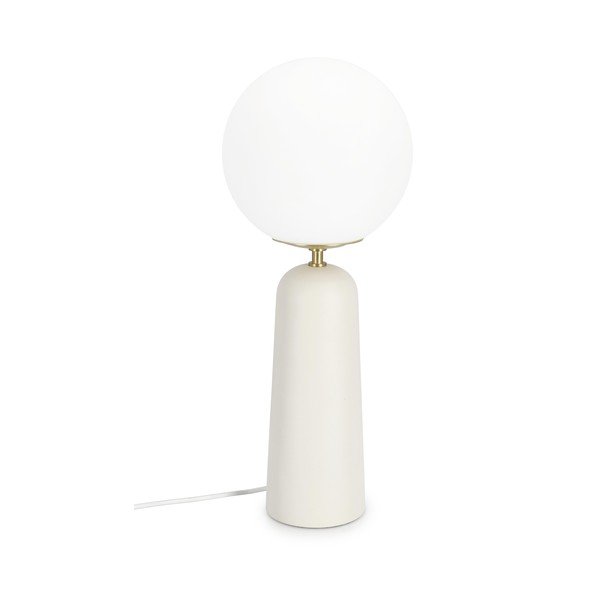 Bijela metalna stolna lampa sa staklenim sjenilom (visina 51 cm) Delphine – Bizzotto