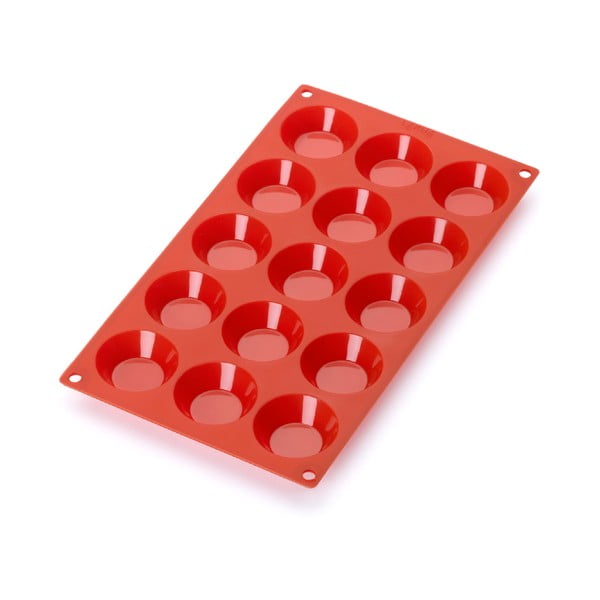 Crveni silikonski kalup za 15 mini slastica Lékué