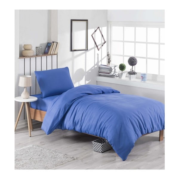 Plava posteljina s krevetom za jednu osobu Basso Azul, 160 x 220 cm