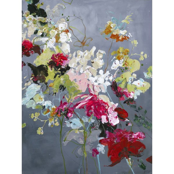 Slika s ručno oslikanim elementima 80x100 cm Abstract Floral 2 – Malerifabrikken