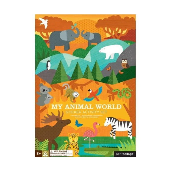 Sklopiva ploča s naljepnicama od recikliranog papira i biljne tinte Petit kolaž Životinjski svijet
