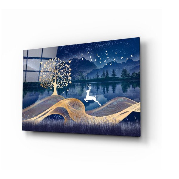 Staklena slika insigne Magic jelena, 72 x 46 cm