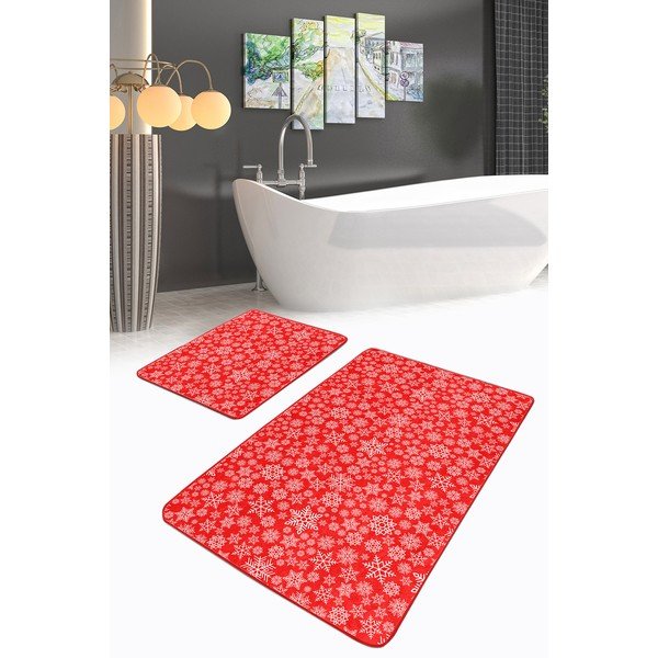 Crvene kupaonske prostirke u setu 2 kom 60x100 cm – Mila Home-image-2