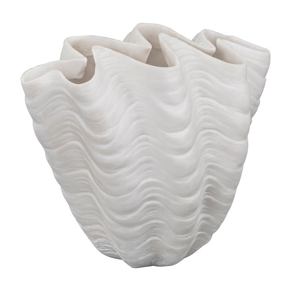 Bijela vaza od polyresina (visina 22 cm) Shell – Mette Ditmer Denmark