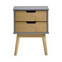 Sivo-smeđi noćni ormarić od punog borovog drveta Marckeric Baku