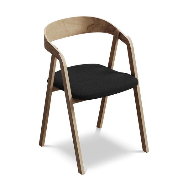 Crna blagovaonska stolica od masivnog drveta Erika – Makamii