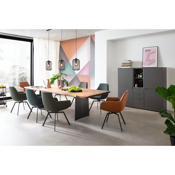 Crna viseća svjetiljka s metalnim sjenilom Cage – Fischer & Honsel-image-1