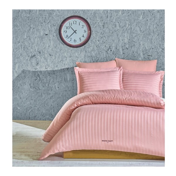 Svijetlo ružičasta posteljina za bračni krevet s Vogue plahtom, 200 x 220 cm