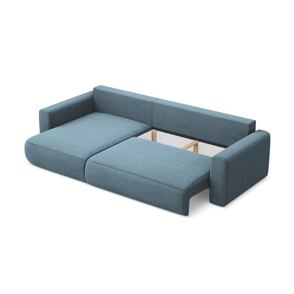 Svijetlo plava sklopiva/s prostorom za odlaganje kutna garnitura (s lijevim kutom/s ležaljkom) Kapua – Makamii-image-3
