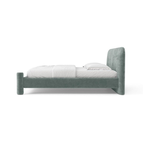 Svijetlo plavi tapecirani bračni krevet s podnicom 160x200 cm Vera – Micadoni -image-3