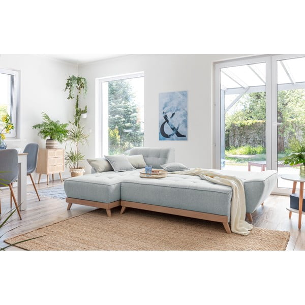 Svijetlo siva kutna garnitura na razvlačenje Miuform Dazzling Daisy-image-4