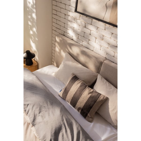 Bež tapecirani bračni krevet s podnicom i prostorom za odlaganje 180x200 cm Thessa Bold – Bonami Selection-image-3