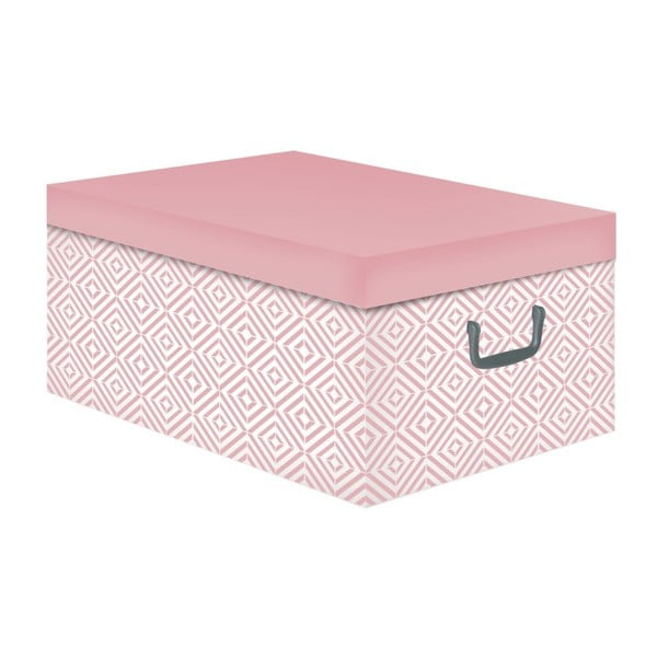 Ružičasta kutija za pohranu s poklopcem Compactor Cube 50 x 40 x 25 cm