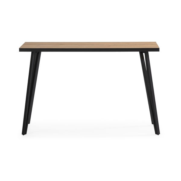 Crni/u prirodnoj boji pomoćni stol s pločom stola u dekoru hrasta 60x120 cm Sindi – Marckeric-image-2