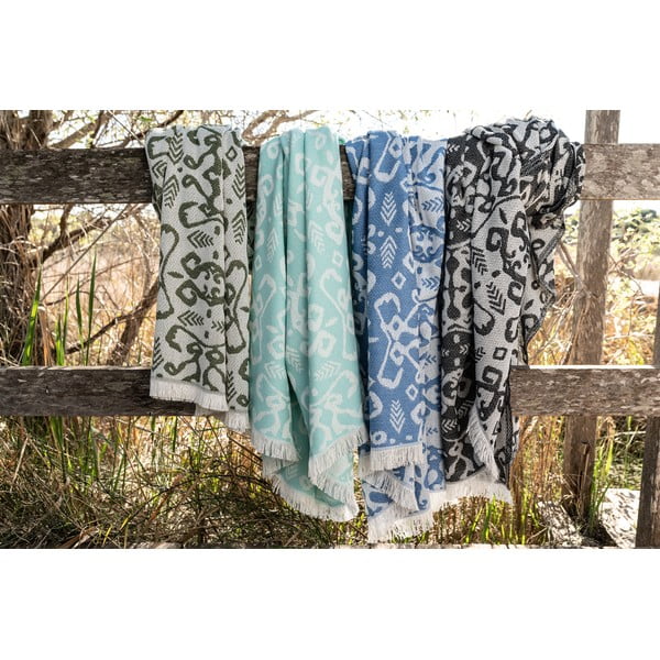 Tamnozeleni pokrivač s udjelom pamuka Euromant Summer Linen, 140 x 180 cm-image-4