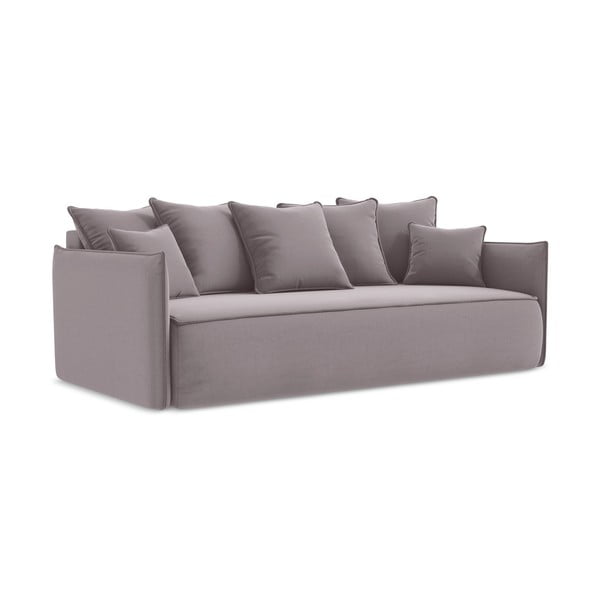 Baršunasti sklopiva/s prostorom za odlaganje sofa u boji lavande 225 cm Hula – Makamii-image-1