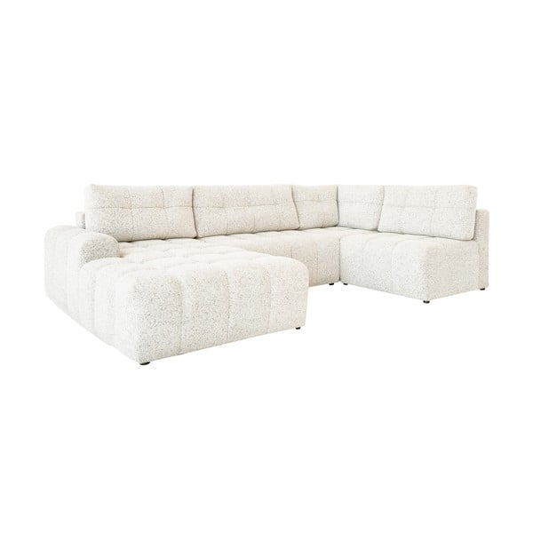 Krem sklopiva/s prostorom za odlaganje kutna garnitura (s lijevim kutom) Lulu – Miuform