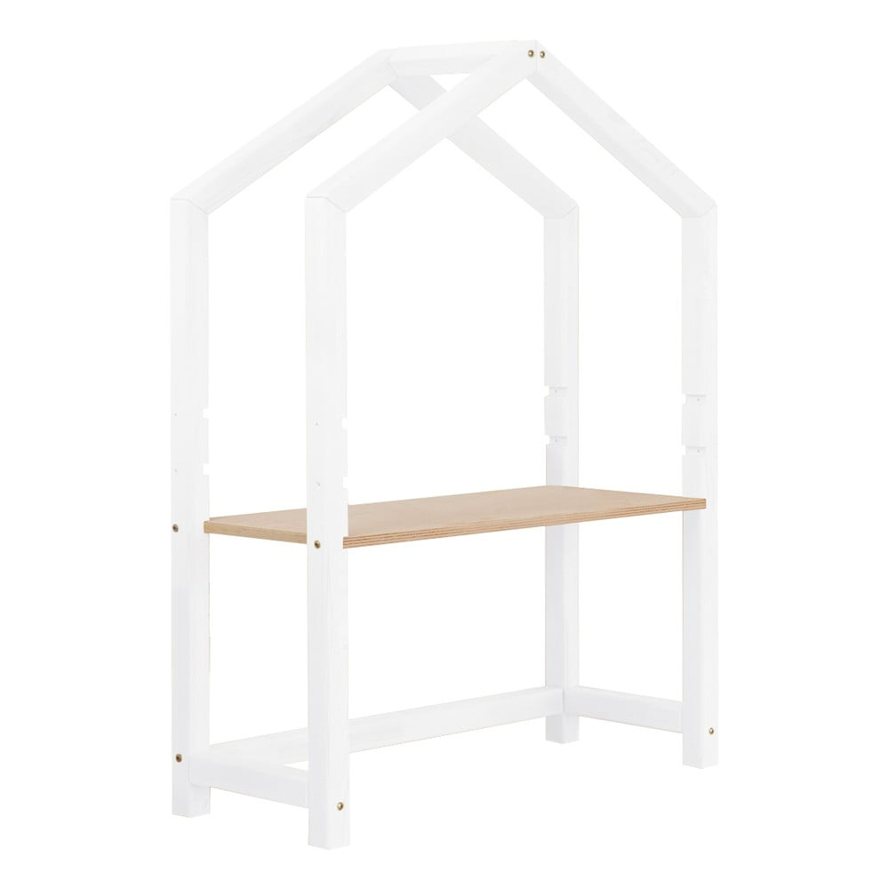Bijeli drveni stol u obliku kućice, 97 x 39 x 133 cm