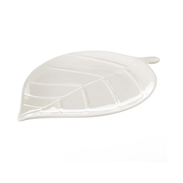 Bijeli keramički pladanj Unimasa Leaf, dužina 31,5 cm