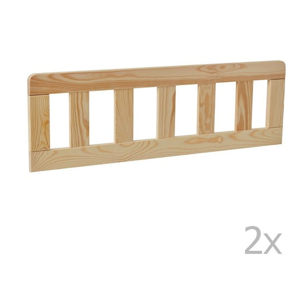 Set od 2 smeđe drvene pregrade za dječji krevetić Pinio Classic, 160 x 70 cm