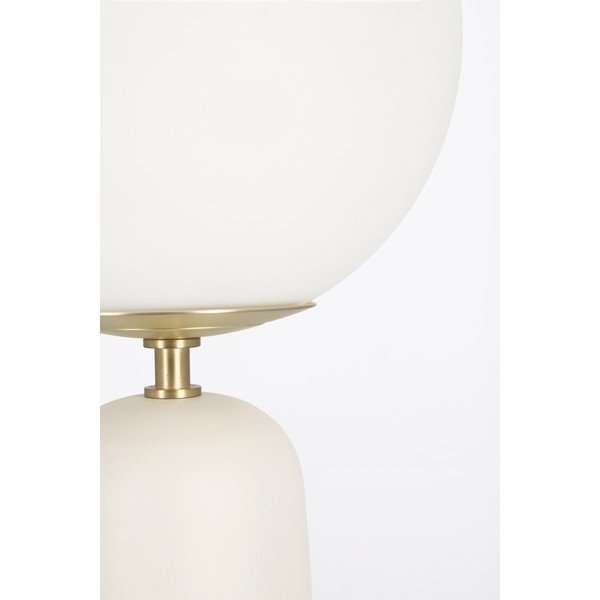 Bijela metalna stolna lampa sa staklenim sjenilom (visina 51 cm) Delphine – Bizzotto-image-4