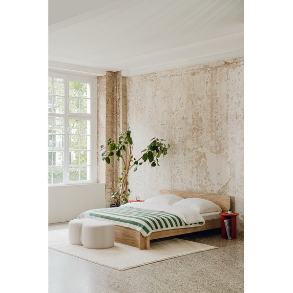 Bračni krevet od iverice/od šperploče u dekoru hrasta s podnicom 160x200 cm u prirodnoj boji Valt – noo.ma-image-3