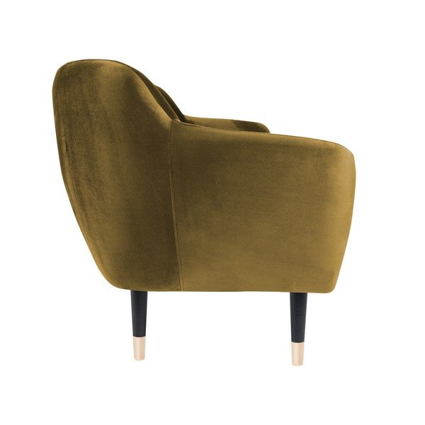 Senf žuta sofa s crnim nogama Mazzini Sofas Benito, 188 cm-image-3