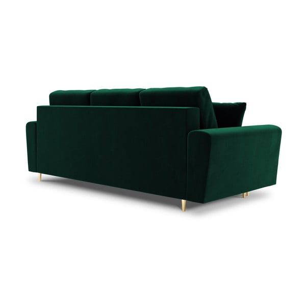 Zelena baršunasti sklopiva/s prostorom za odlaganje sofa 235 cm Kyoto – Cosmopolitan Design-image-3