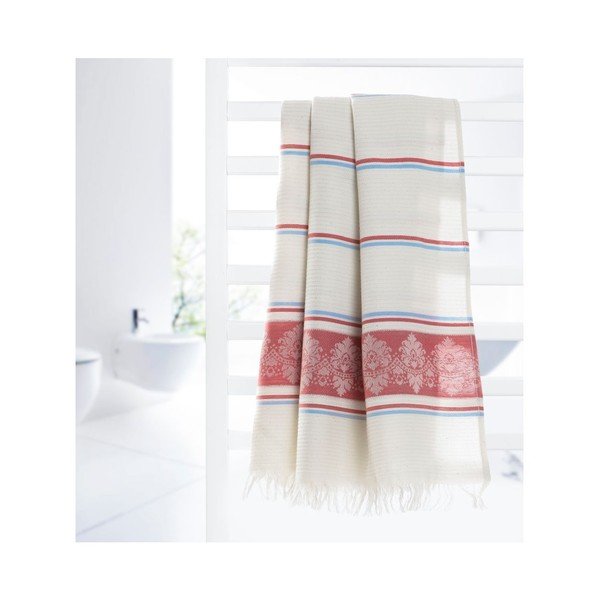 Crveno-bež hamam ručnik Deco Bianca Loincloth Hatice Pink, 80 x 170 cm-image-2