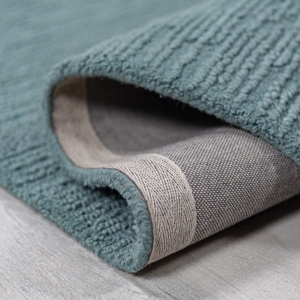 Prljavo plavi ručno rađen vunen tepih 160x230 cm Harris Boucle – Flair Rugs-image-3