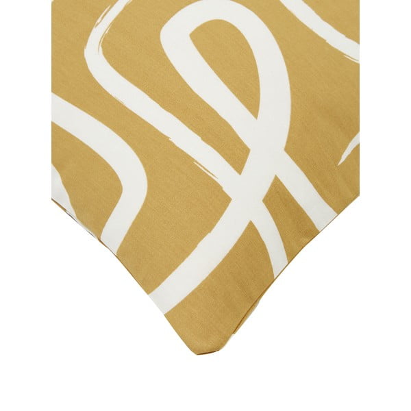 Žuto-bijela posteljina od pamučnog perkala Westwing Collection Malu, 135 x 200 cm-image-3