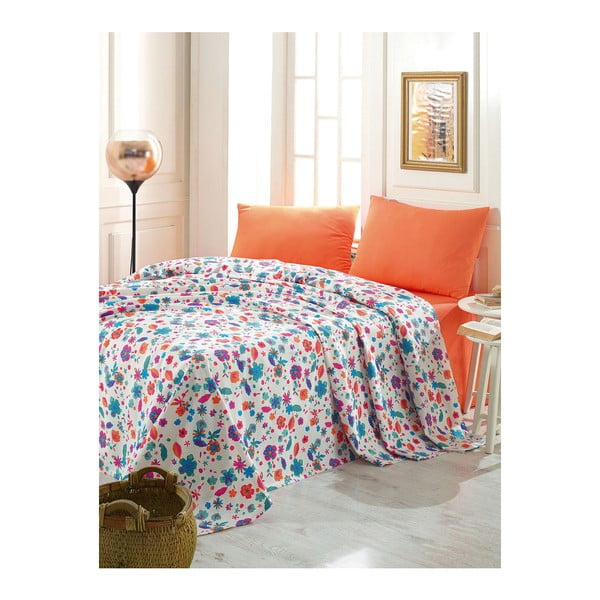 Set pamučnih posteljina na bračnom krevetu s jastučnicama Happy, 240 x 260 cm
