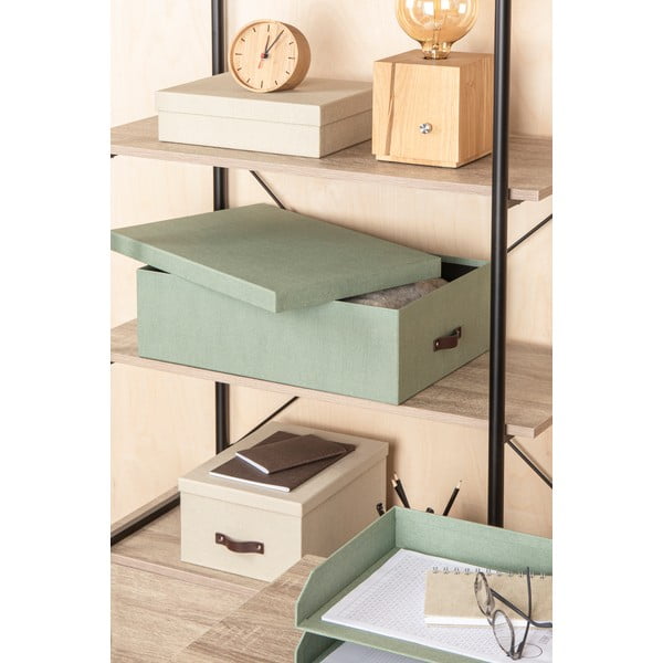 Mentol zelene kartonske kutije za pohranu u setu  3 kom s poklopcem 31x47x15 cm Inge – Bigso Box of Sweden-image-1