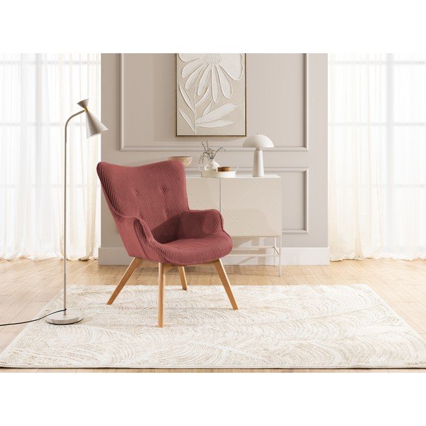 Crvena fotelja od samta Niko – Ropez-image-4