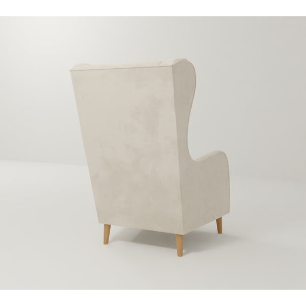 Krem baršunasta wing fotelja Carole – Ropez-image-2