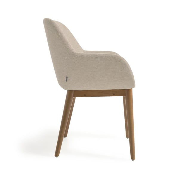 Bež podstavljena blagovaonska stolica s naslonima za ruke Konna – Kave Home-image-3