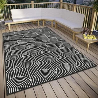 Crno-bijeli vanjski tepih 80x150 cm Pangli Black – Hanse Home