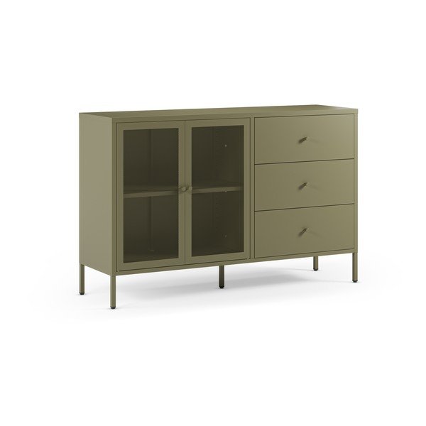 Zelena metalna komoda 140x90x40 cm Fayna – Marckeric-image-3