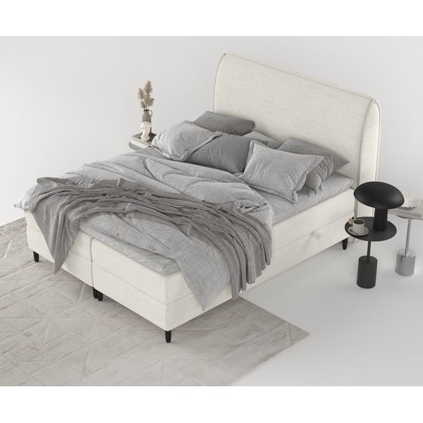 Krem boxspring krevet s prostorom za pohranu 180x200 cm Melba – Maison de Rêve-image-2
