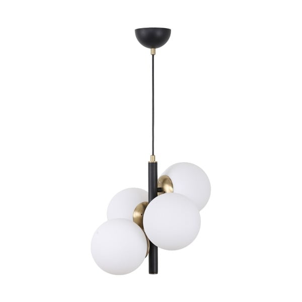 Bijela/crna viseća svjetiljka sa staklenim sjenilom ø 15 cm Forte – Squid Lighting