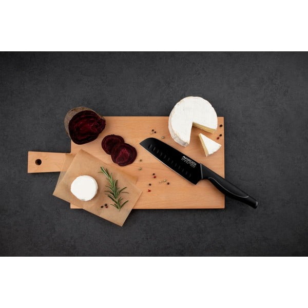 Crni santoku nož od nehrđajućeg čelika Nirosta Wave-image-1