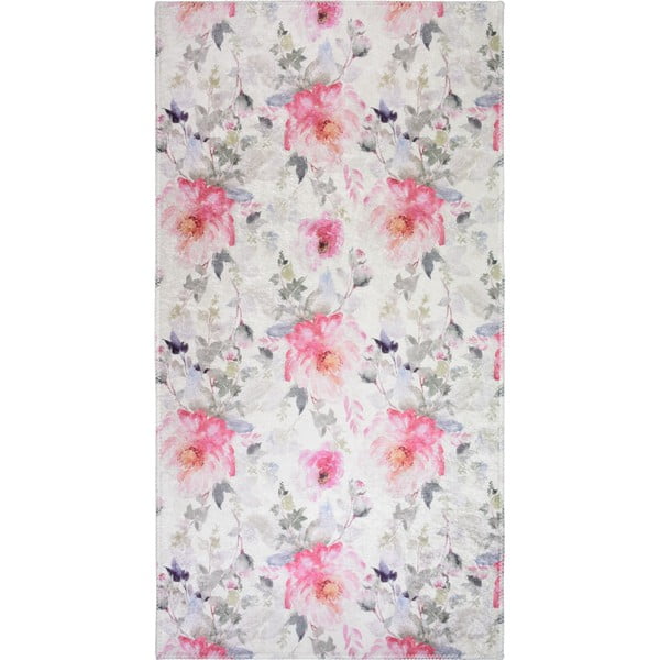 Ružičasti/boje slonovače periv tepih 60x100 cm Pink Garden – Vitaus