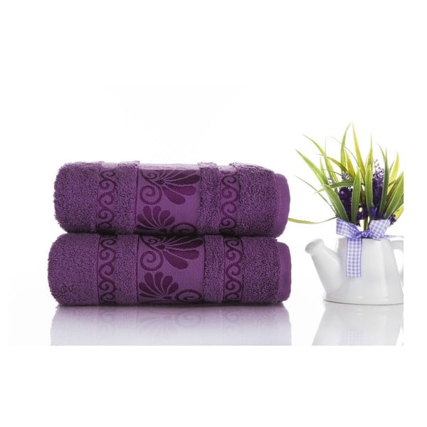 Set od 2 Carmen Purple ručnika, 50x90 cm