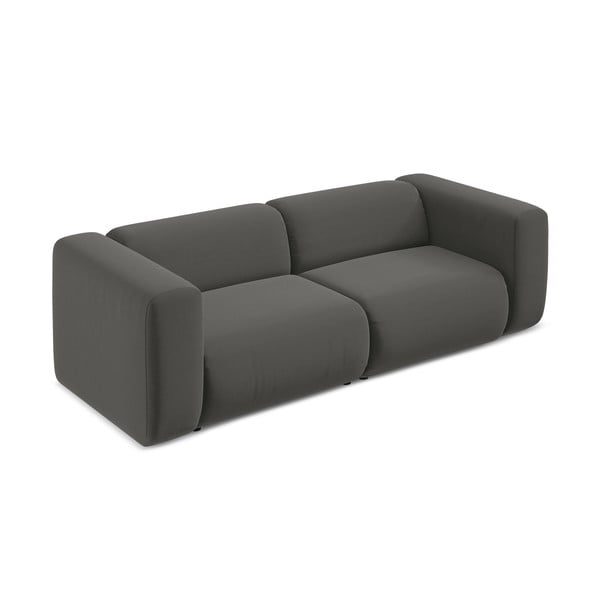 Siva baršunasti sofa 228 cm Ekahi – Makamii-image-3