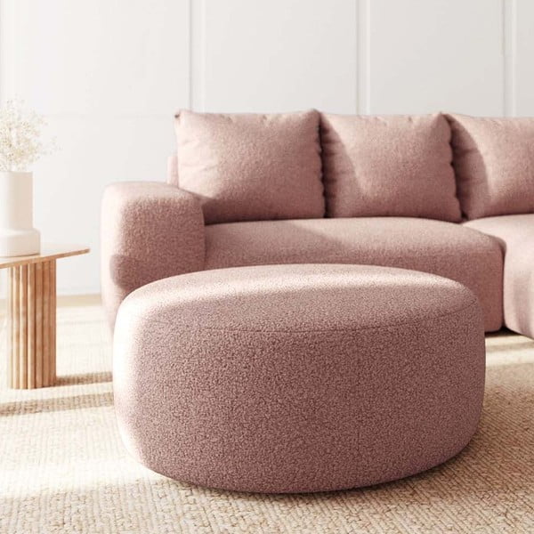 Ružičasti tabure od bouclé tkanine Monce – Rodier-image-2