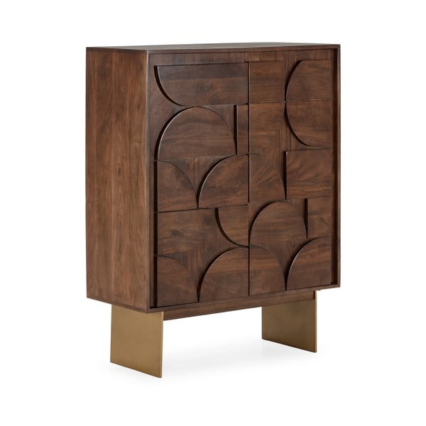 Smeđi ormarić od masivnog manga 90x120x40 cm Trisha – MOME-image-2