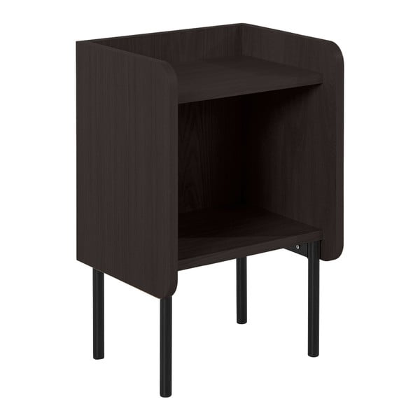 Crni noćni ormarić u dekoru hrasta s policama Wrap – Bonami Selection-image-2