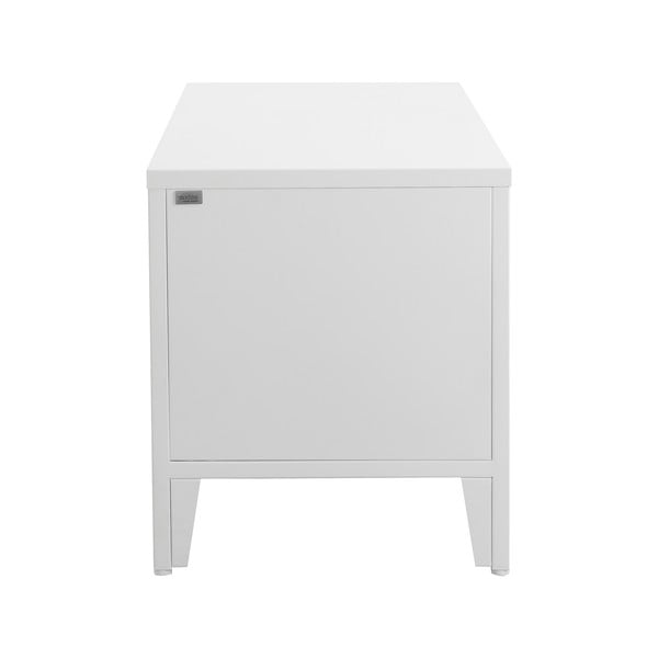 Bijeli metalni ormarić za cipele s klupom Salino – Støraa-image-2